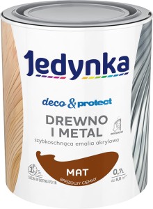 Jedynka emalia akrylowa Deco & Protect BRĄZOWY CIEMNY mat 0,7L