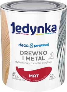 Jedynka emalia akrylowa Deco & Protect CZERWONY mat 0,7L 