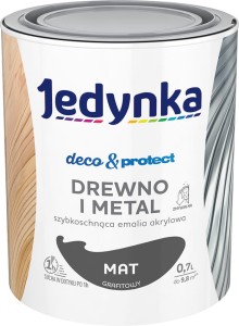Jedynka emalia akrylowa Deco & Protect GRAFITOWY mat 0,7L 