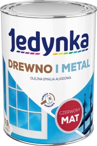 Jedynka Drewno i Metal MAT CZERWONY 0,9L