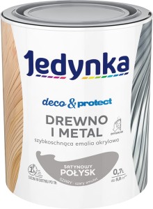 Jedynka Deco & Protect Drewno i Metal POŁYSK SZARY 0,7L