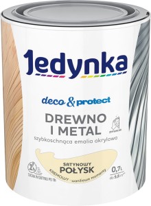 Jedynka Deco & Protect Drewno i Metal POŁYSK KREMOWY 0,7L