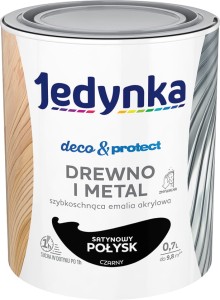 Jedynka Deco & Protect Drewno i Metal POŁYSK CZARNY 0,7L