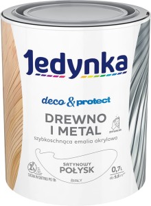 Jedynka Deco & Protect Drewno i Metal POŁYSK BIAŁY 0,7L 