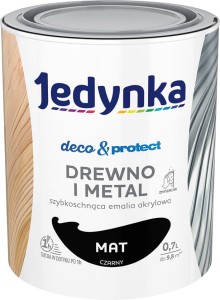 Jedynka Deco & Protect Drewno i Metal MAT CZARNY 0,7L
